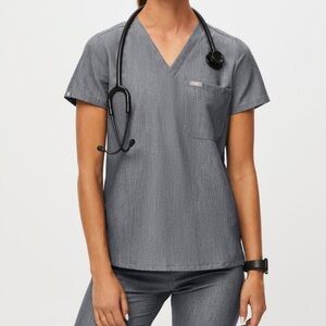 Figs XS Catarina One-Pocket Scrub Top™ in Graphite
